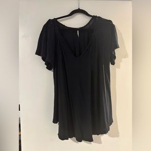 Free People Black Short Sleeve t shirt